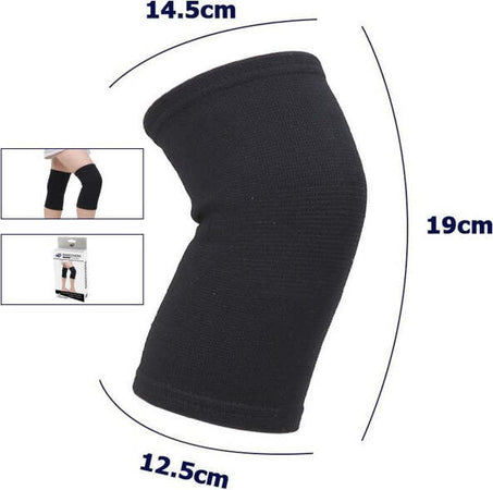 Coppia-Ginocchiere-Fascia-Elastica-Anallergica-Lavabile-Per-Bambini-Nero-Tg.-M