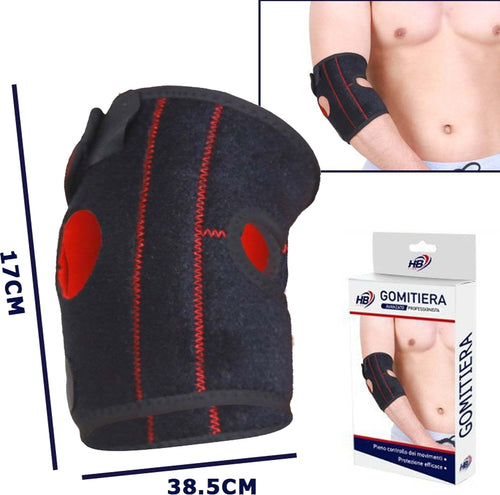 Coppia Gomitiera Fascia Elastica Supporto Per Gomito Sport Anallergico Rosso Tutori Ortopedici Trade Shop italia - Napoli, Commerciovirtuoso.it