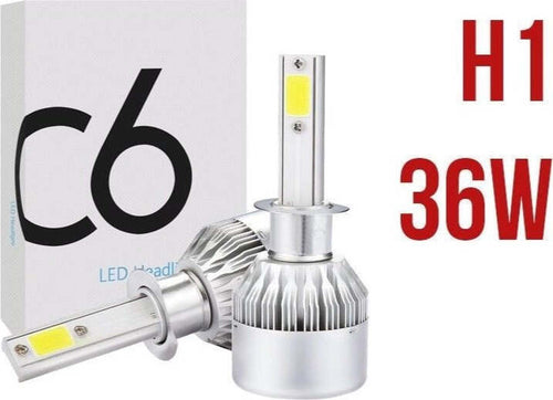 COPPIA-LAMPADE-LED-DA-AUTO-FARI-H1-MOTO-KIT-LAMPADINE-36W-LUCE-BIANCA-6000K-FARO