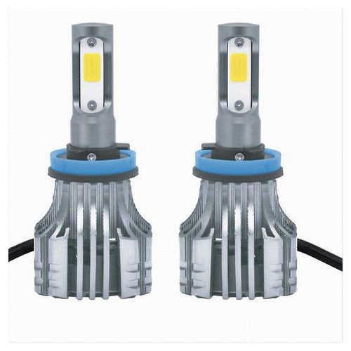 Coppia Lampadine Led H11 Auto Luce Bianca Fredda 6500k 12000lm Attacco 40w T2-h11