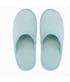 Coppia Pantofole Ciabatte Bagno Chiuse Tessuto Azzurro Taglia 39-45 Stanza 79694