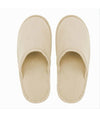 Coppia Pantofole Ciabatte Bagno Chiuse Tessuto Beige Taglia 39-45 Stanza 79693