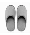 Coppia Pantofole Ciabatte Bagno Chiuse Tessuto Grigio Taglia 35-40 Stanza 79689