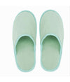 Coppia Pantofole Ciabatte Bagno Chiuse Tessuto Verde Taglia 35-40 Stanza 79686