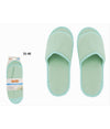 Coppia Pantofole Ciabatte Bagno In Tessuto Verde Taglia 35-40 Stanza Hotel 79674