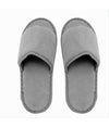 Coppia Pantofole Ciabatte Bagno Tessuto Grigio Taglia 35-40 Stanza Hotel 79677