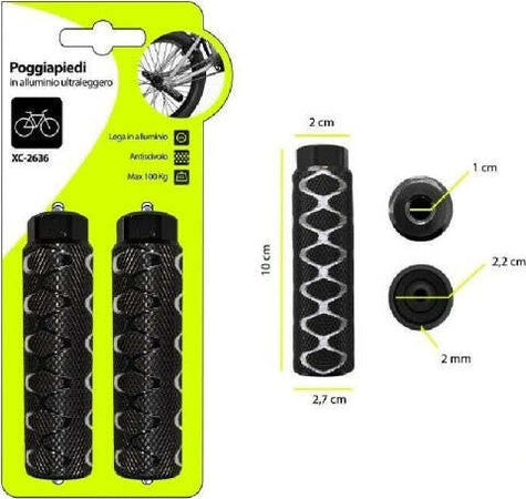 Coppia-Poggiapiedi-In-Alliminio-Ultraleggero-Antiscivolo-Bici-Bicicletta-Xc-2636