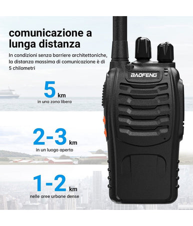 Coppia Ricetrasmittente Walkie Talkie Portatile 16 Canali 3.7 V 400 - 470 Mhz
