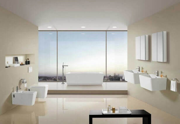 Coppia Sanitari Design Rettangolare Wc Con Copriwater Soft-Close E Bidet in Ceramica Bianca Di Alta Qualità Fai da te/Attrezzature per cucine e bagni/Attrezzature per bagni/Vasi WC Shopbagno.it - Roma, Commerciovirtuoso.it