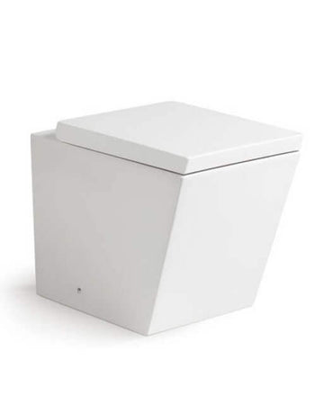 Coppia Sanitari Design Squadrato Sospesi / A Terra Filo Muro