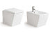 Coppia Sanitari Design Squadrato Sospesi / A Terra Filo Muro