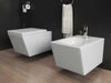 Coppia Sanitari Design Squadrato Sospesi / A Terra Filo Muro