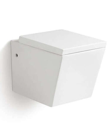 Coppia Sanitari Design Squadrato Sospesi / A Terra Filo Muro