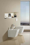 Coppia Sanitari Design Squadrato Sospesi / A Terra Filo Muro WC+ Bidet Bianchi Design Moderno Commercio Industria e Scienza/Forniture sanitarie e igieniche/Accessori e sanitari bagno/WC commerciali/Toilette a due pezzi Shopbagno.it - Roma, Commerciovirtuoso.it