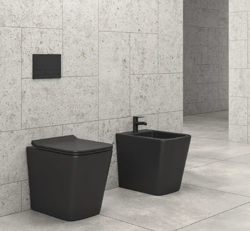 Coppia Sanitari Nero Opaco Filo Muro | Karag LT - Shopbagno.it