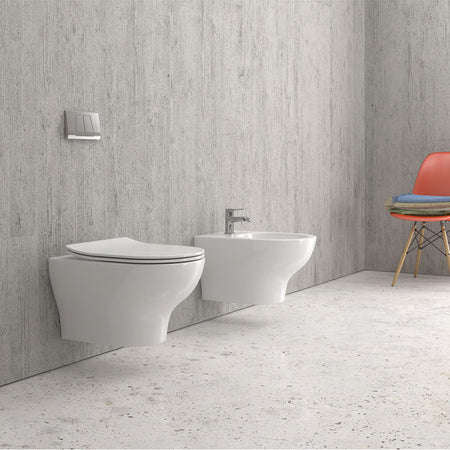 Coppia Sanitari Sospesi Moderni Filo Muro - EOLIS Commercio Industria e Scienza/Forniture sanitarie e igieniche/Accessori e sanitari bagno/WC commerciali/Toilette a due pezzi Shopbagno.it - Roma, Commerciovirtuoso.it