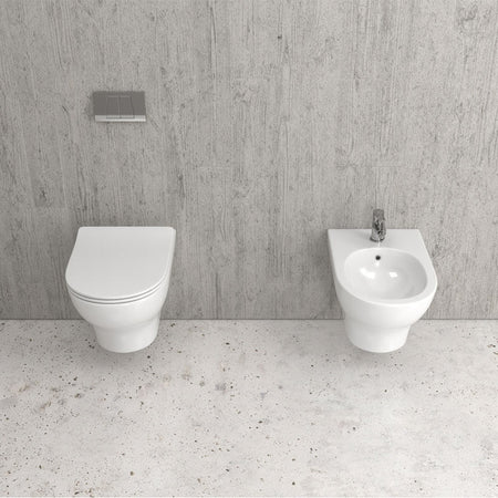 Coppia Sanitari Sospesi Moderni Filo Muro - EOLIS Commercio Industria e Scienza/Forniture sanitarie e igieniche/Accessori e sanitari bagno/WC commerciali/Toilette a due pezzi Shopbagno.it - Roma, Commerciovirtuoso.it