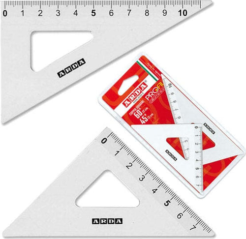 Coppia squadra Profil - 45-60gradi - 12cm - alluminio - Arda Cancelleria e prodotti per ufficio/Scuola e materiale didattico/Materiale scolastico/Righelli e squadre Eurocartuccia - Pavullo, Commerciovirtuoso.it