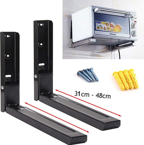 COPPIA STAFFE A PARETE PER SOSPENSIONE FORNO A MICROONDE 2 X SUPPORTI NERO Fai da te/Ferramenta/Staffe e supporti per mensole Trade Shop italia - Napoli, Commerciovirtuoso.it
