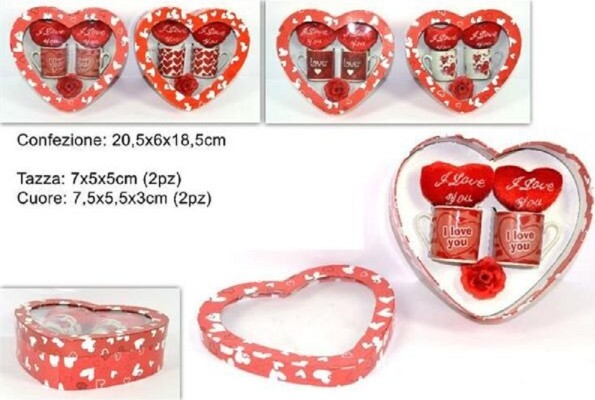 Coppia-Tazzine-Con-Peluche-Cuore-I-Love-You-Regalo-San-Valentino-4-Modelli-Ass.