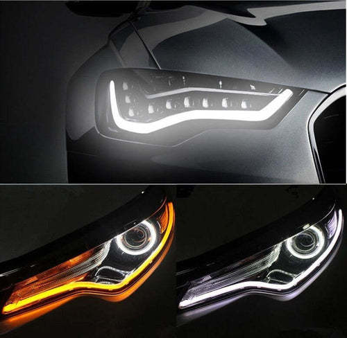 COPPIA TUBO FLESSIBILE FARI BICOLORE DRL LED LUCE DAYTIME BIANCA GIALLA 600mm Auto e Moto/Parti per auto/Luci lampadine e indicatori/Lampadine/Lampadine per esterno Trade Shop italia - Napoli, Commerciovirtuoso.it