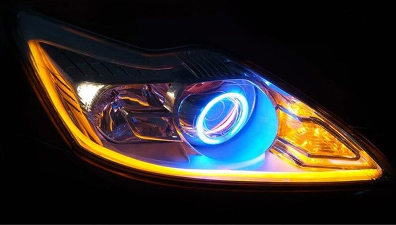 COPPIA TUBO FLESSIBILE FARI BICOLORE DRL LED LUCE DAYTIME BIANCA GIALLA 600mm Auto e Moto/Parti per auto/Luci lampadine e indicatori/Lampadine/Lampadine per esterno Trade Shop italia - Napoli, Commerciovirtuoso.it