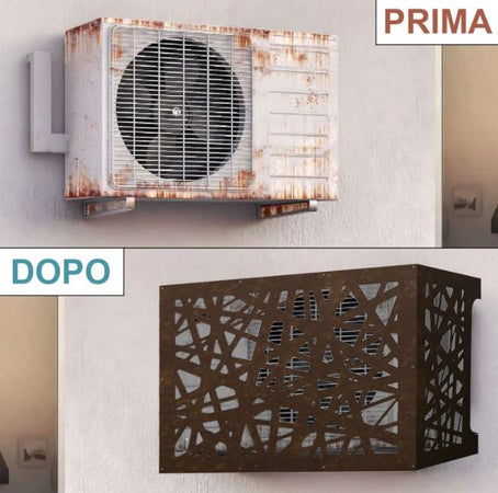 Copri condizionatore copertura decorativa per pompa esterna in alluminio 86 cm