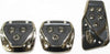Copri-Pedali-Cromato-Acciaio-Nero-Ws1565-Auto-Sportiva-Tuning-Antiscivolo-Auto
