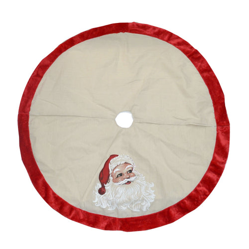 Copri base per albero di Natale Rosso e Bianco in pelliccia da Ø 144 cm