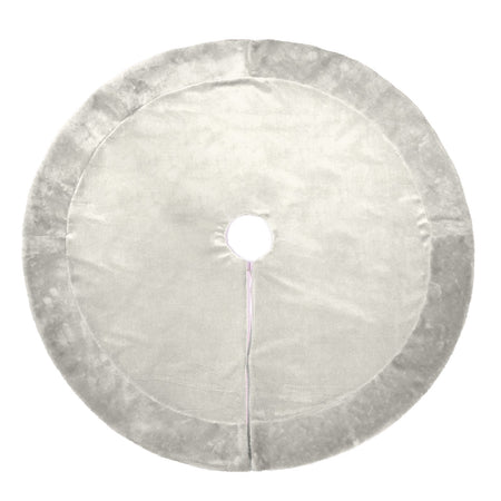 Copri base per albero di Natale in velluto e Pelliccia Bianco da Ø 100 cm