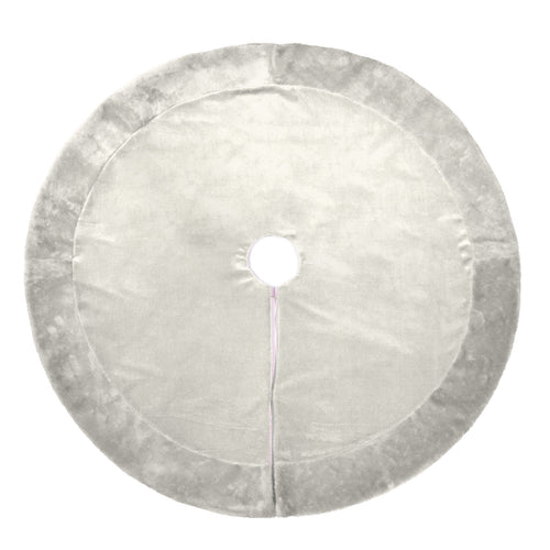 Copri base per albero di Natale in velluto e Pelliccia Bianco da Ø 100 cm