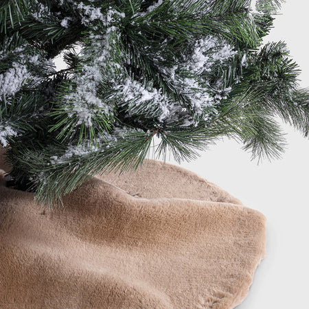 Copribase "Kathlyn" per albero di natale tappeto tondo color Cammello Ø90 cm