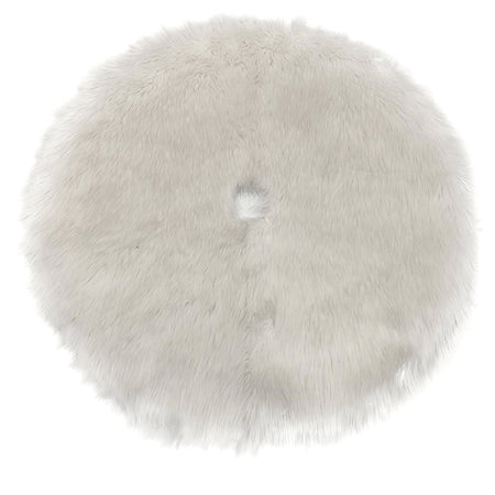 Copri base Bianco per Albero di Natale a pelo sintetico lungo tondo