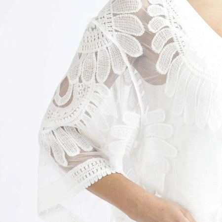 Copricostume Donna Admas 19789-0 Caftano in Maglia di Cotone Bianco