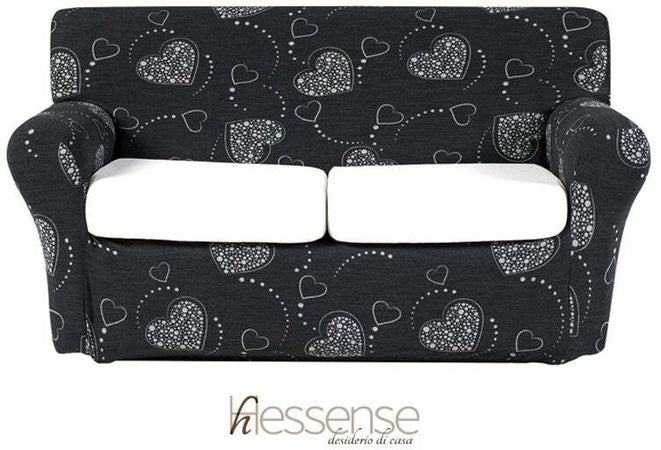 Copridivano Elasticizzato Brio Hessense Cuori