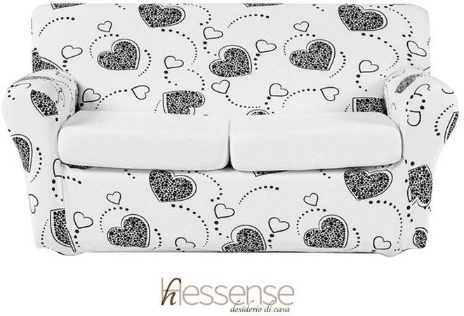 Copridivano Elasticizzato Brio Hessense Cuori