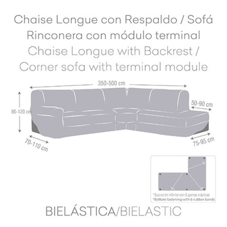 Copridivano Jaz angolare destro grigio 350-500
