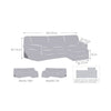 Copridivano Troya elastico penisola sinistra grigio bracciolo corto 250/310