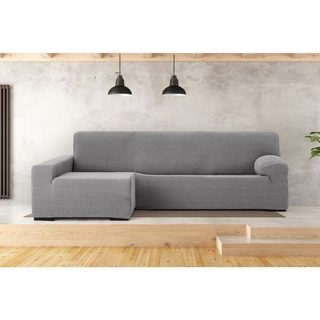 Copridivano Troya elastico penisola sinistra grigio bracciolo lungo 250/310