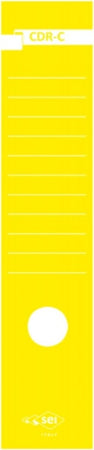 Copridorso CDR C - carta autoadesiva - 7 x 34 5 cm - giallo - Sei Rota - conf. 10 pezzi Cancelleria e prodotti per ufficio/Archivio ufficio e accessori per scrivania/Raccoglitori e accessori per raccoglitori/Divisori per raccoglitori Eurocartuccia - Pavullo, Commerciovirtuoso.it