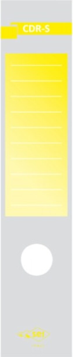 Copridorso CDR S - carta autoadesiva - 7 x 34 5 cm - giallo - Sei Rota - conf. 10 pezzi Cancelleria e prodotti per ufficio/Archivio ufficio e accessori per scrivania/Raccoglitori e accessori per raccoglitori/Divisori per raccoglitori Eurocartuccia - Pavullo, Commerciovirtuoso.it