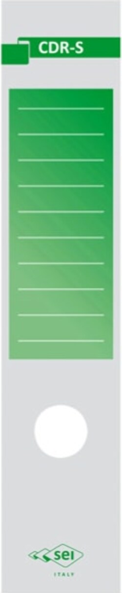 Copridorso CDR S - carta autoadesiva - 7 x 34 5 cm - verde - Sei Rota - conf. 10 pezzi Cancelleria e prodotti per ufficio/Archivio ufficio e accessori per scrivania/Raccoglitori e accessori per raccoglitori/Divisori per raccoglitori Eurocartuccia - Pavullo, Commerciovirtuoso.it