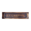 Buca per lettere in ottone stampato, copri feritoia anticato 23 x 6 cm