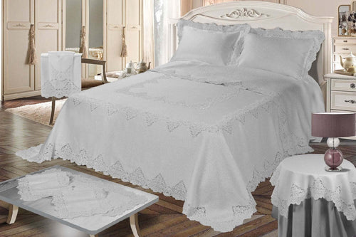 Copriletto matrimoniale 100% lino con pizzo rebrodè art.Incanto made in Italy Casa e cucina/Tessili per la casa/Biancheria da letto/Copriletti Biancheria Arredo Home - Nola, Commerciovirtuoso.it