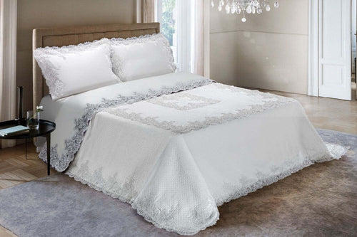 Copriletto matrimoniale 100% lino con pizzo rebrodè art.Meraviglioso Made in Italy Casa e cucina/Tessili per la casa/Biancheria da letto/Copriletti Biancheria Arredo Home - Nola, Commerciovirtuoso.it