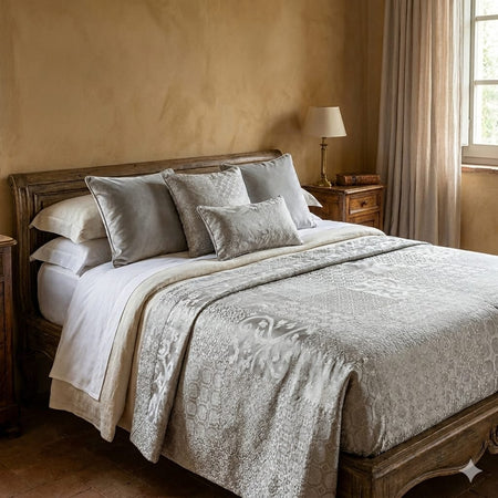 Copriletto Matrimoniale Alexander Tuscany Home Patchwork – Jacquard 260x260 cm - The King Luxury