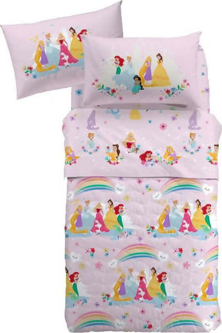 Copriletto-primaverile-singolo-caleffi-principesse-in-cotone-copriletto-su-licenza-originale-marvel-disney