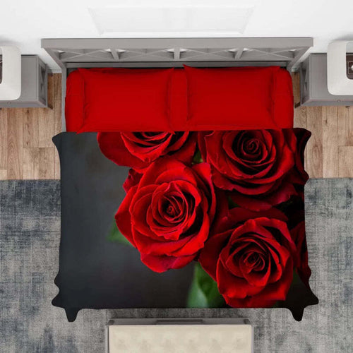 Copriletto rose in puro cotone stampa digitale matrimoniale - karì