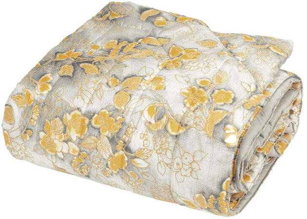 Copriletto trapuntato chinoiserie matrimoniale in raso 300 T.C. di puro cotone tinto -  Fazzini