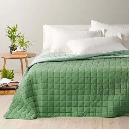 Copriletto trapuntato modern double in microfibra tinta unita - Caleffi